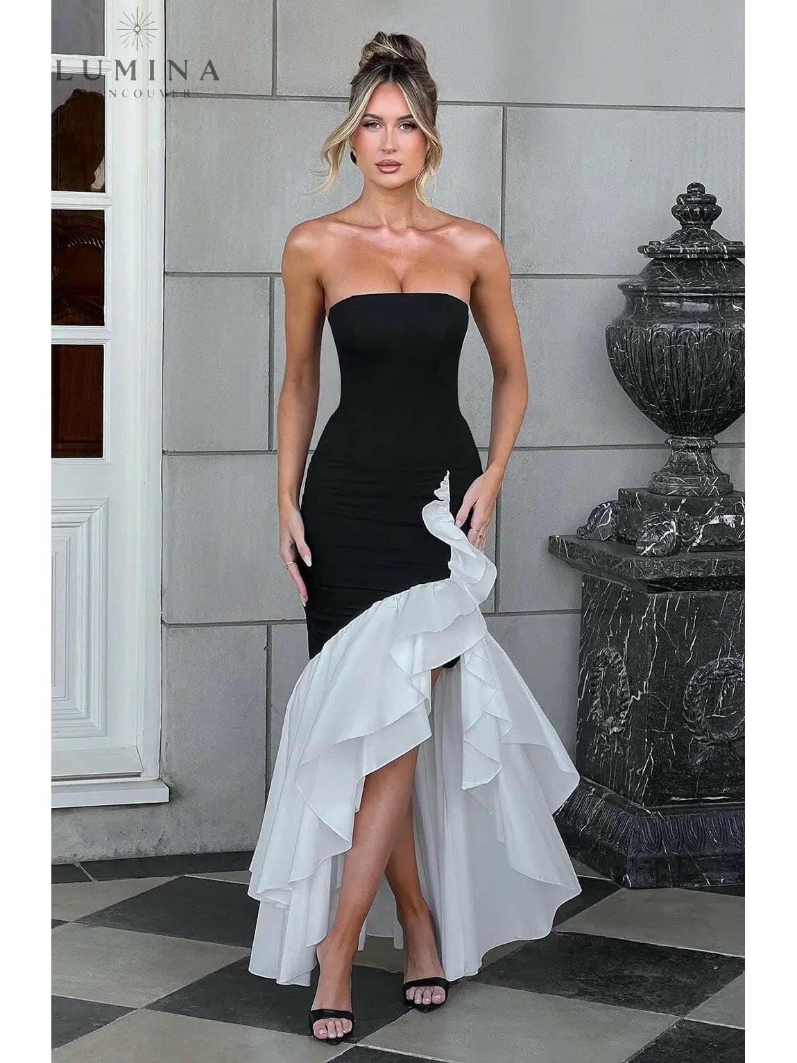 Riviera | Sleeveless Slit Ruffle Maxi Dress