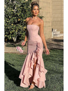 Riviera | Sleeveless Slit Ruffle Maxi Dress