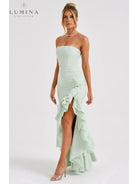 Riviera | Sleeveless Slit Ruffle Maxi Dress