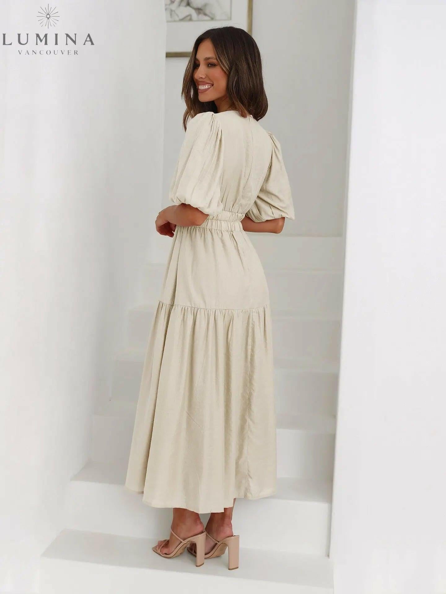 Avalon - Dress with Puff Sleeves