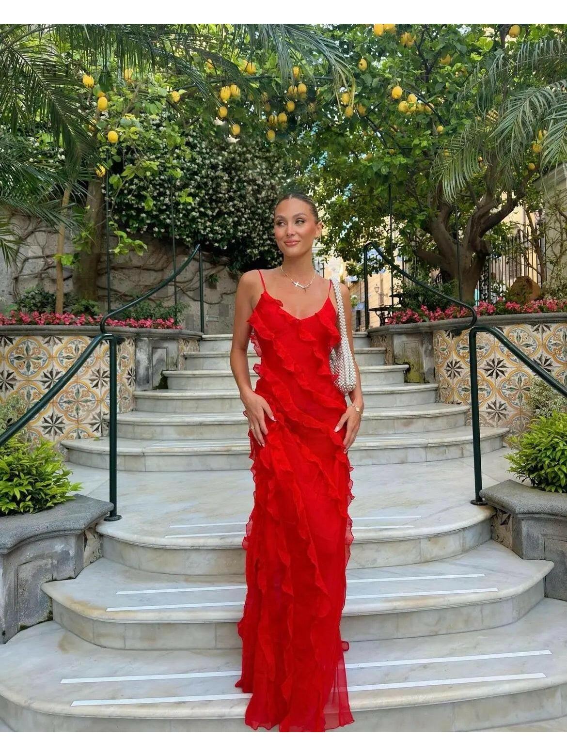 Aliza | Ruffled Maxi Dress