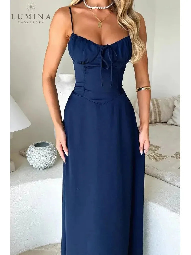 Maelys - Lace-Up Sleeveless Maxi Dress