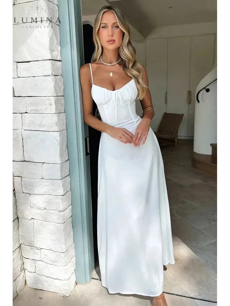 Maelys - Lace-Up Sleeveless Maxi Dress